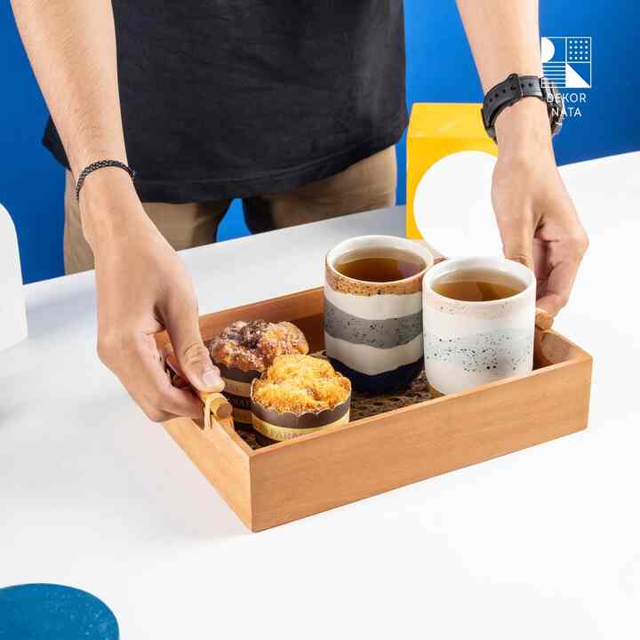 Nampan Kayu Anyaman Rotan