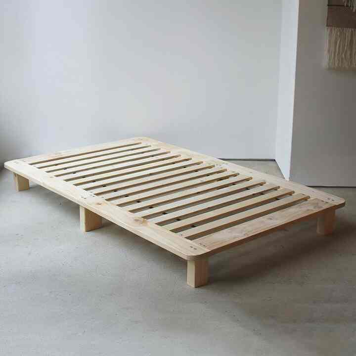 すのこ ベッドフレーム ダブル ナチュラル 無垢材