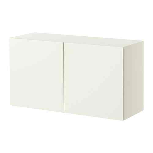 BESTÅ, Unit rak dengan pintu, putih/lappviken putih, 120x42x64 cm