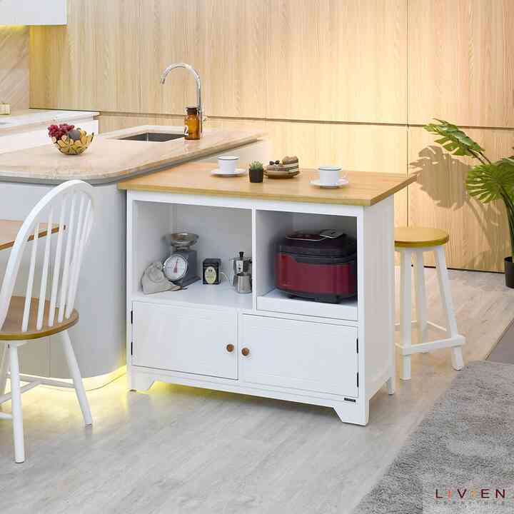 Meja Makan Lipat Island, Coklat Muda