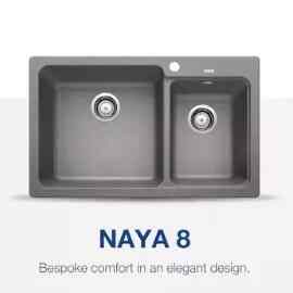 Naya 8 Silgranit Kitchen Sink - White