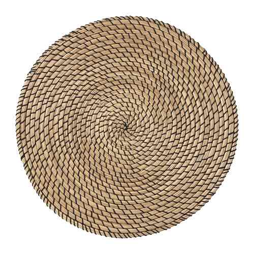 LÄTTAD Alas piring, mendong/hitam, 37 cm