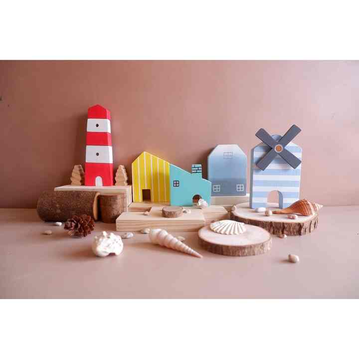 Wooddo Village Set / Mainan Rumah Kayu / Mercusuar