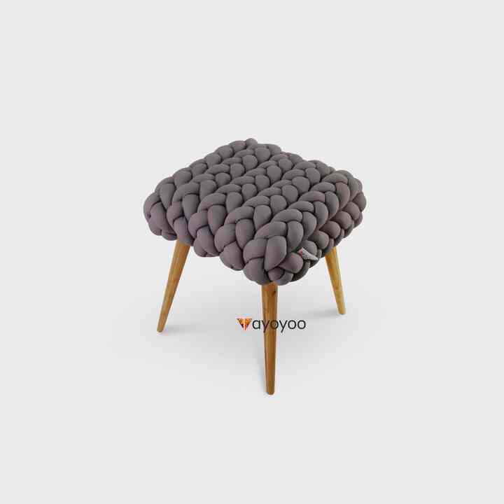 Drak Grey Roxette Square Stool Kursi
