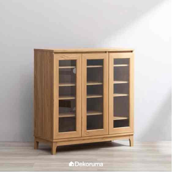 Nara - Shoe Cabinet 3 Pintu Kaca