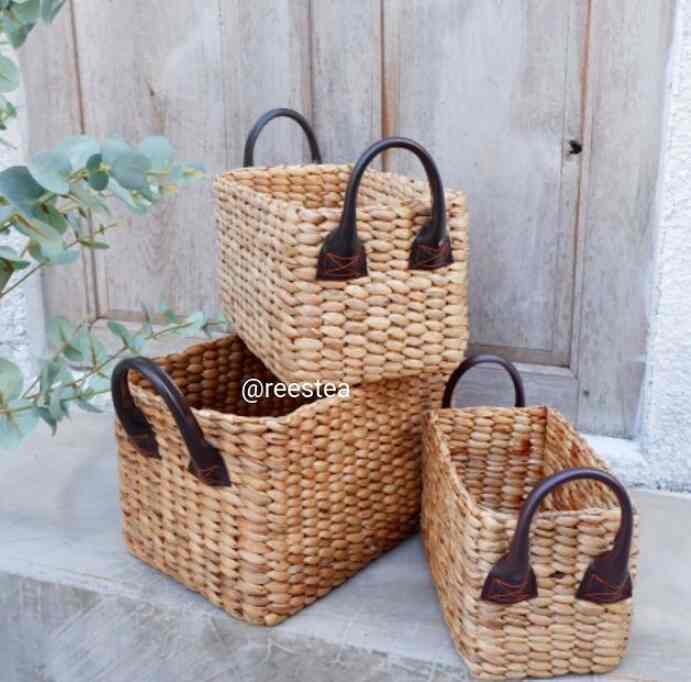 Size L Keranjang Enceng Kotak Vinil