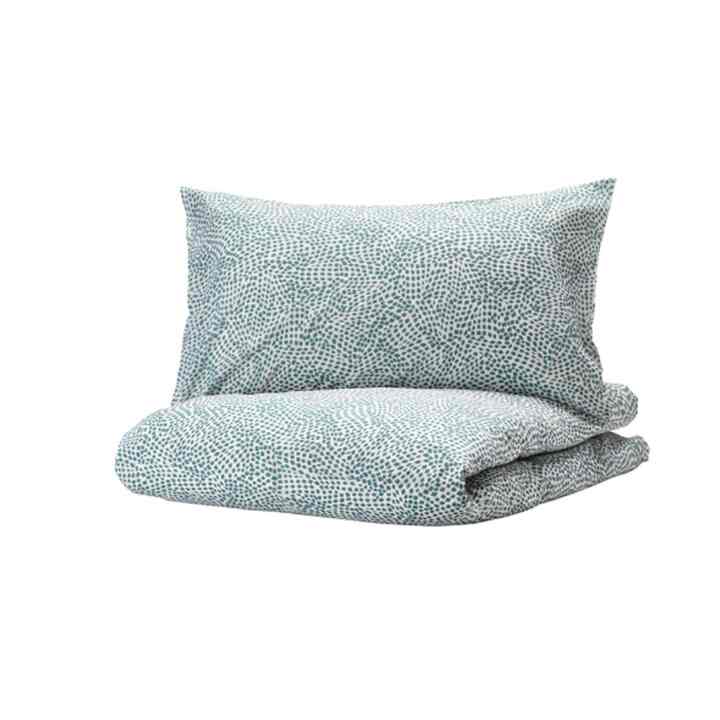TRÄDKRASSULA Duvet cover and 2 pillowcases, white/blue, 240x220/50x80 cm
