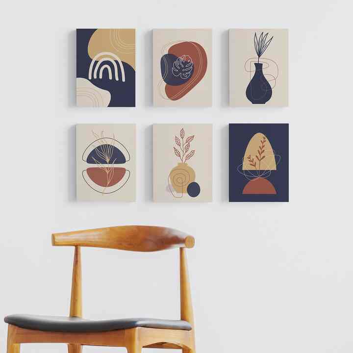 Wall Decor Boho Abstrak Minimalis - Dekorasi Dinding abstrak - Poster Dinding Vintage klasik