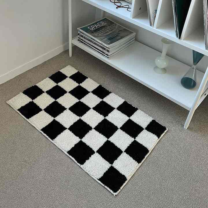 Fluffy Checkerboard Rug