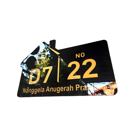 Papan nomor rumah akrilik