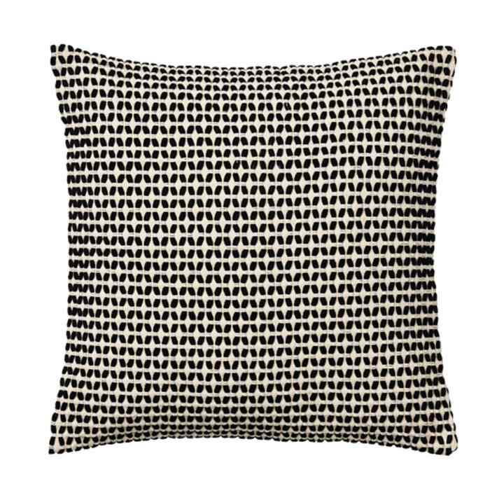 KUSTFLY Sarung bantal kursi, krem/hitam, 50x50 cm