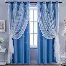  Star Hollow Out Blackout Curtains 