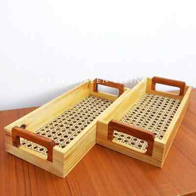 Tray kayu rotan