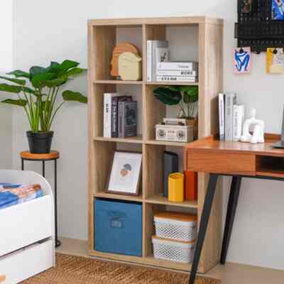 KUBOS rak buku cokelat oak