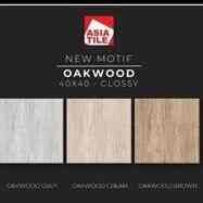 Keramik 40x40 Glossy Motif Kayu Oakwood Brown, Grey dan Cream Kw3