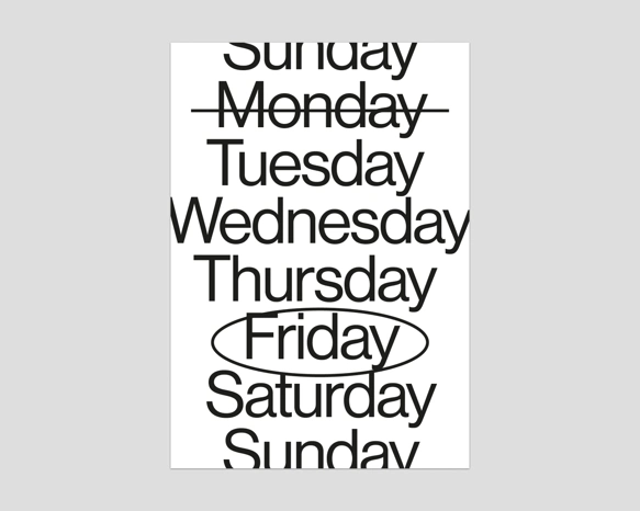 月火水木金土日 White ポスター