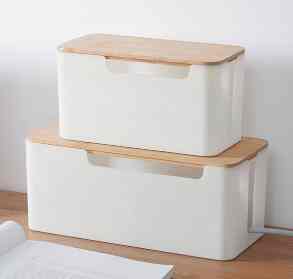 Natural Bamboo Cable Storage
