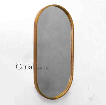 Cermin Jati Ouval - Natural