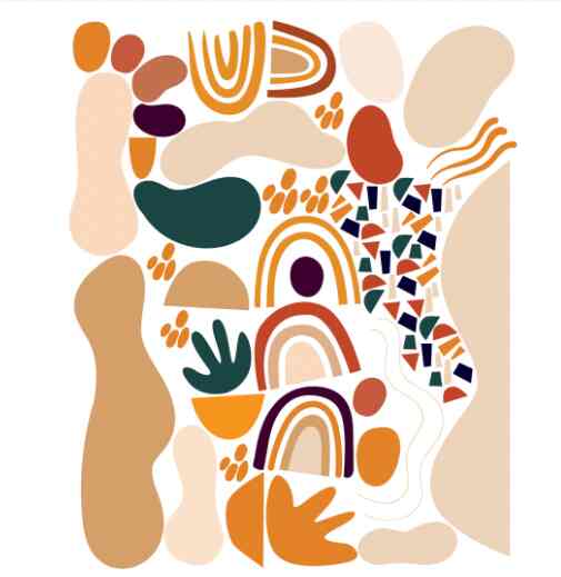 Abstract Pattern Wall Decal KAJA Stiker Dinding PR018