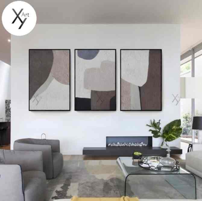 Lukisan kanvas minimalis lukisan abstrak hiasan dinding - 40 x 60 cm