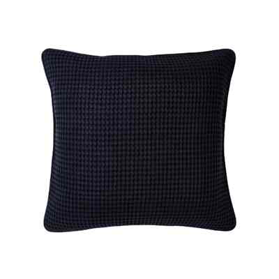 VÅRELD Sarung bantal kursi, hitam-biru, 50x50 cm