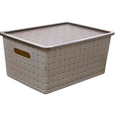 Keranjang Serbaguna Dengan Tutup Model Rajutan Rotan Lugano Size S HW9250