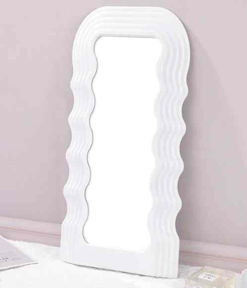 メイクアップミラー 波状 フレーム  [2色]