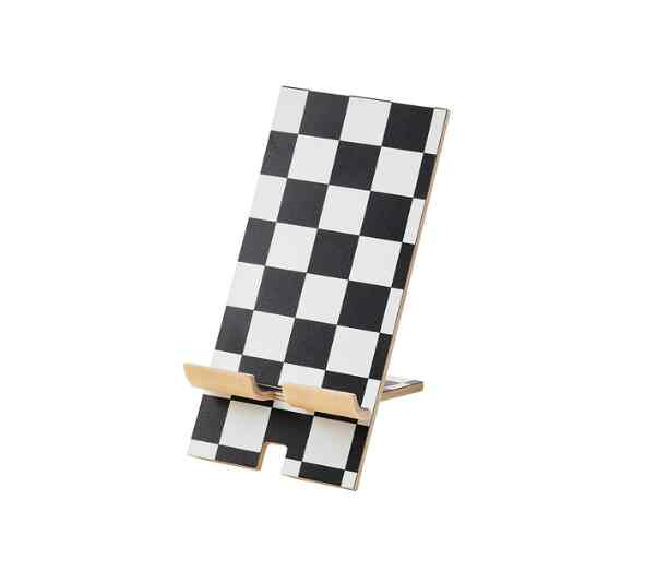 PLUGGLAND, Tempat untuk handphone, pola kotak/hitam putih, 8x10x15 cm