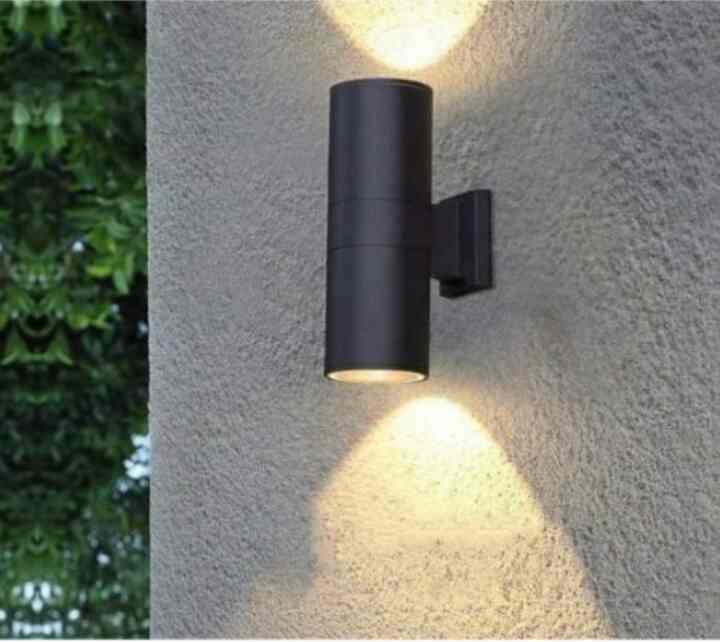 Lampu Dinding Bulat 2 Arah, E27, Hitam