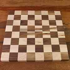 Walnut & Maple Checker Board with Checkers