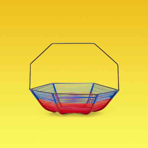 六角形 ブルー＆レッド フルーツホルダー