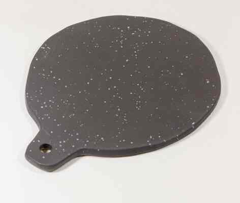 Cut Board Round Black Spotting White