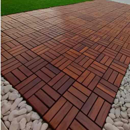 Lantai kayu jati Motif ZIGZAG - 30x30cm