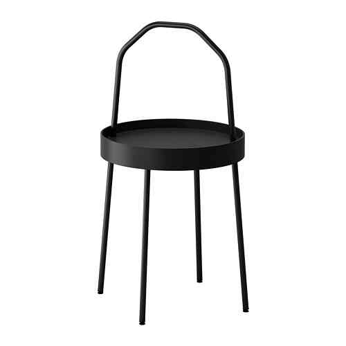BURVIK, Meja samping, hitam, 38 cm