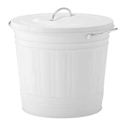 KNODD Tempat sampah dg penutup, putih