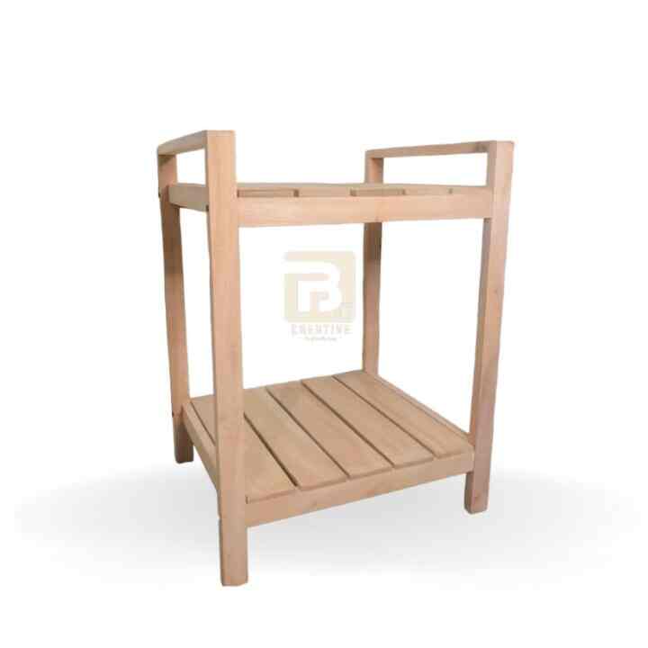 Rak Kayu Susun 2 Tingkat