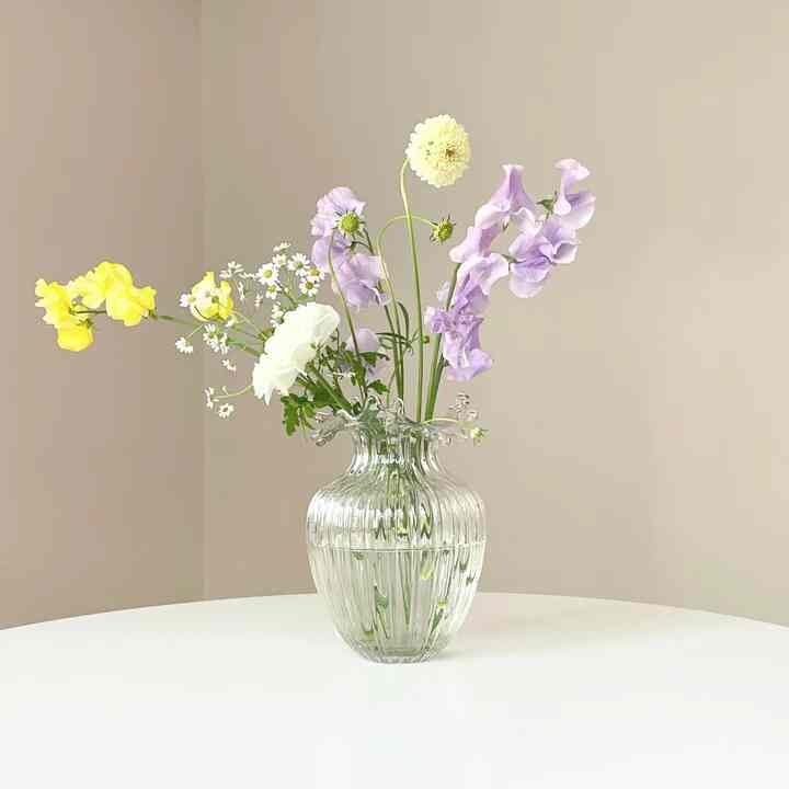ドロップウェーブクリアフラワーベース