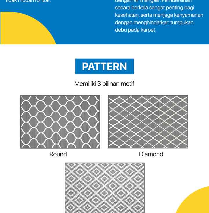 RYA MAROC Floor Carpet - Karpet Lantai Grey Series 160x210 - Square ( G6 )