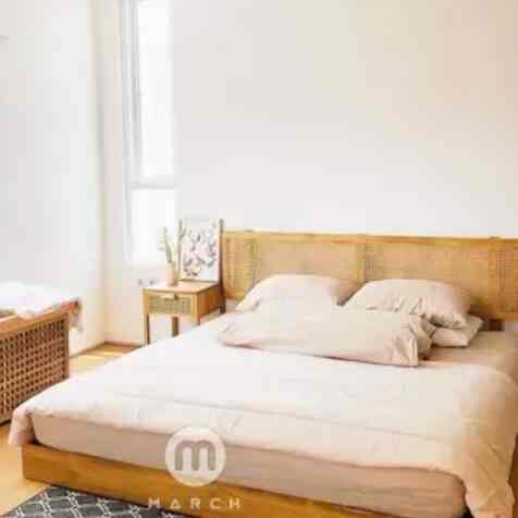 Dipan Minimalis Jati Rotan - Natural, 180x200