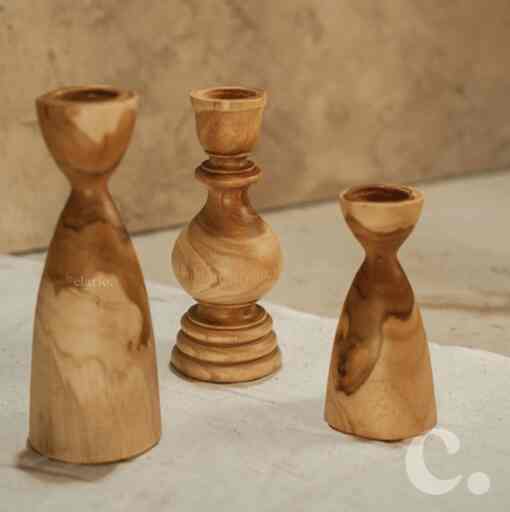 Arra Candle Holder SET (isi 3) - Natural