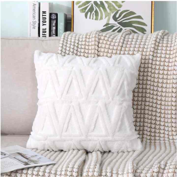 Nordic Pillow Cushion Cover- Triangle white