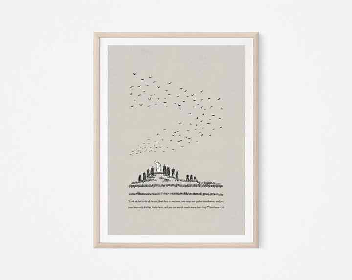 Look at the Birds, Matthew 6:26 Poster