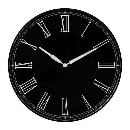 DRABBLING Jam dinding, hitam, 52 cm