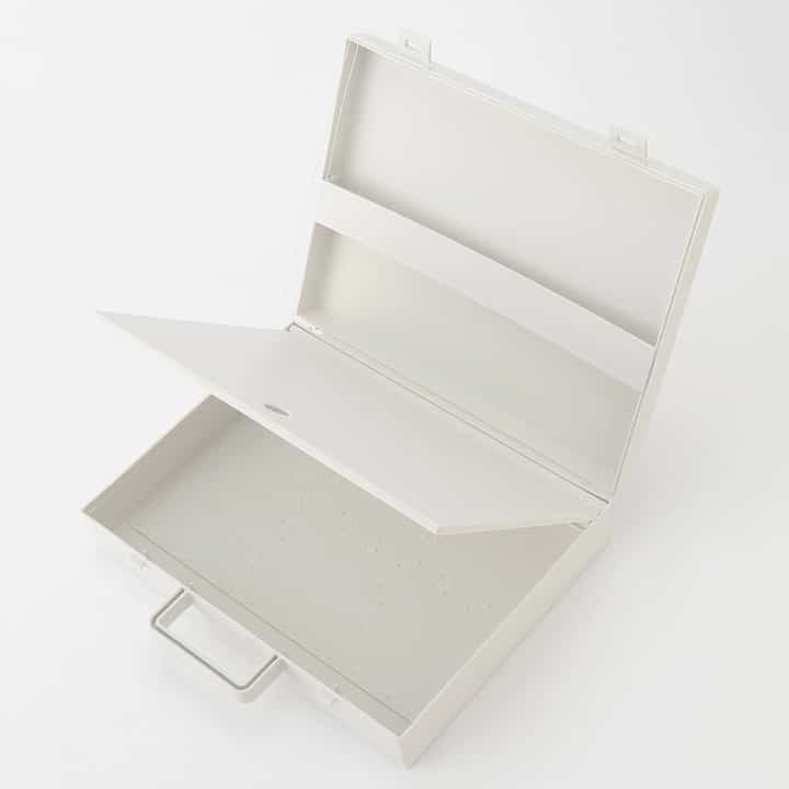 自立収納できるキャリーケース・Ａ４用・ホワイトグレー