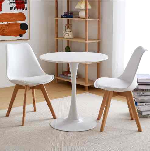 Meja Tulip Putih, diameter 80cm