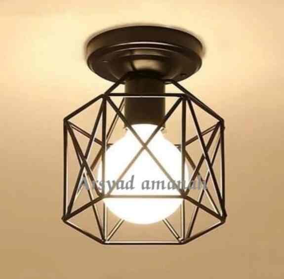 kap lampu hias tempel ke plafon