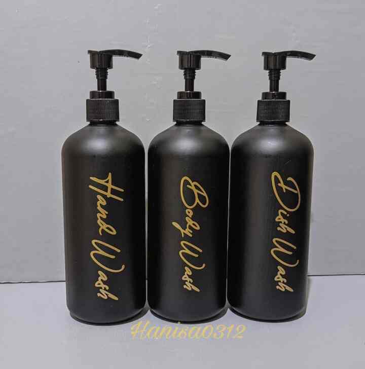 Botol Pump 500ml, Hitam