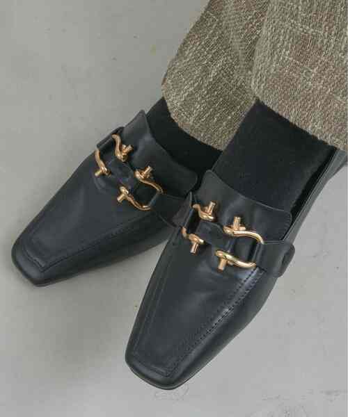 ビットヴィーガンレザービットローファー/フラットシューズ