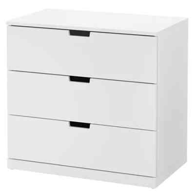 NORDLI Chest of 3 drawers, white, 80x76 cm