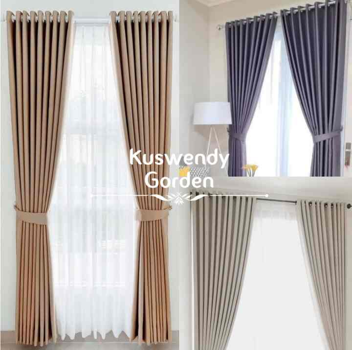 Gorden Blackout Polos 150 x 250 cm Tinggi 2.5 meter